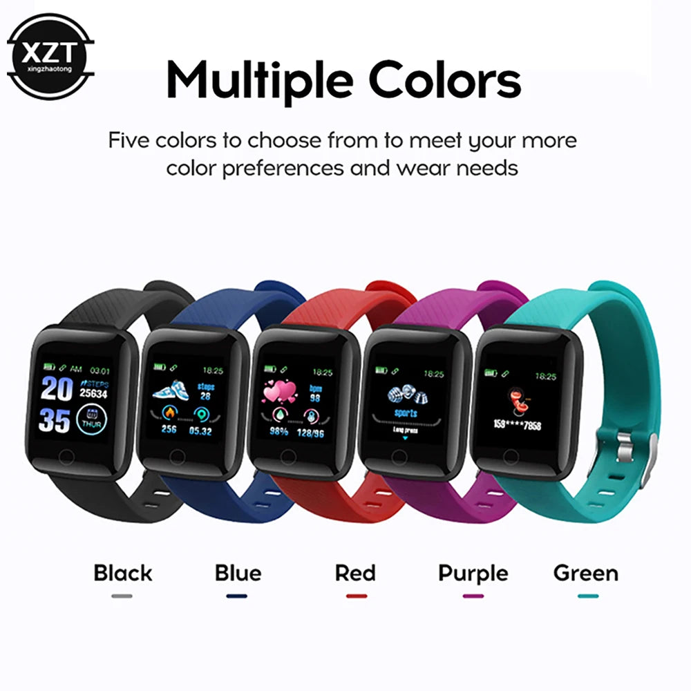 116 Plus Smart Watch Wristband Sports Fitness Blood Pressure Heart Rate Call Message Reminder Pedometer D13 Watch USB Charging