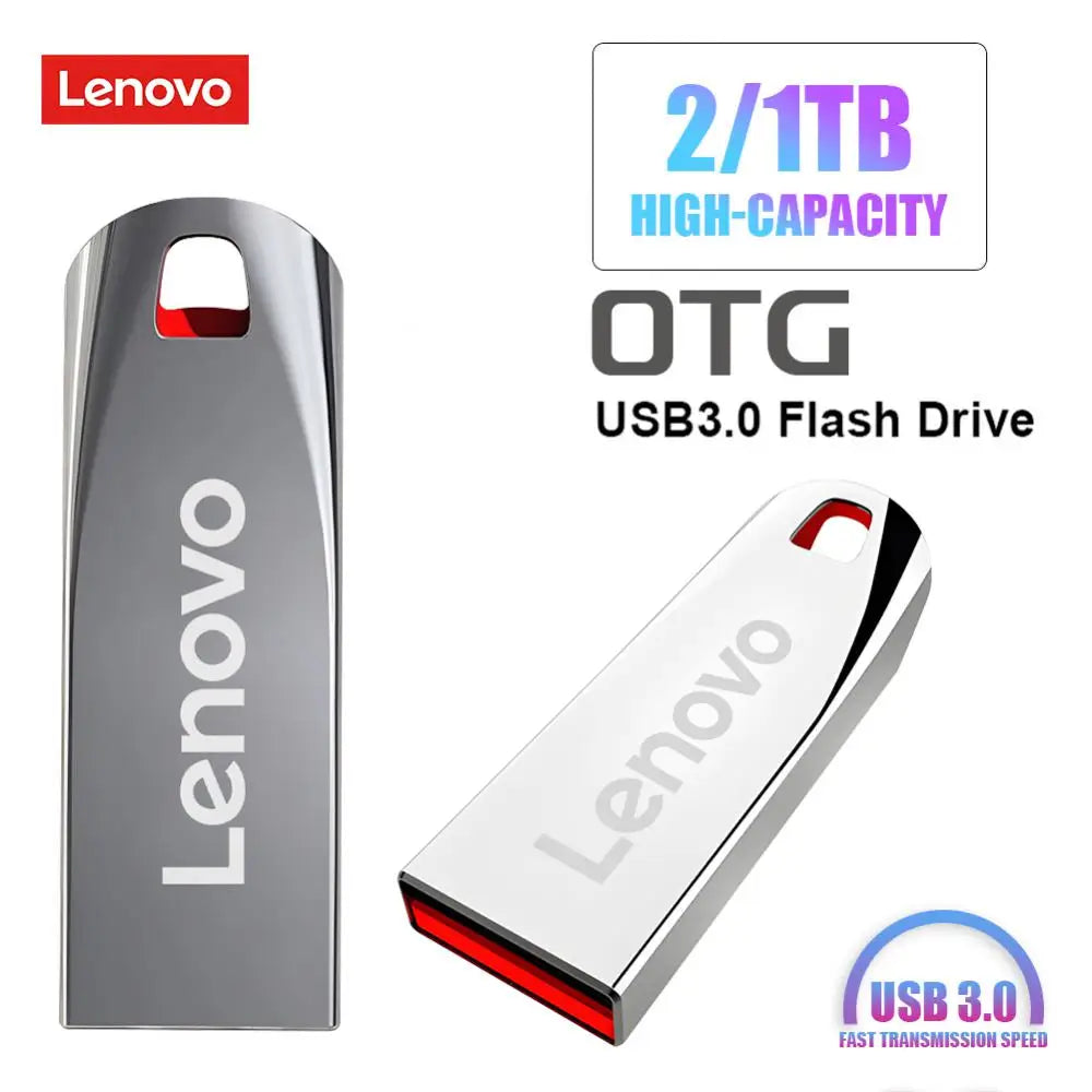 Lenovo Flash Drives 2TB Usb 3.0 High Speed Metal Pendrive 1TB 128GB Stick Portable Drive Waterproof Memoria Storage U Disk