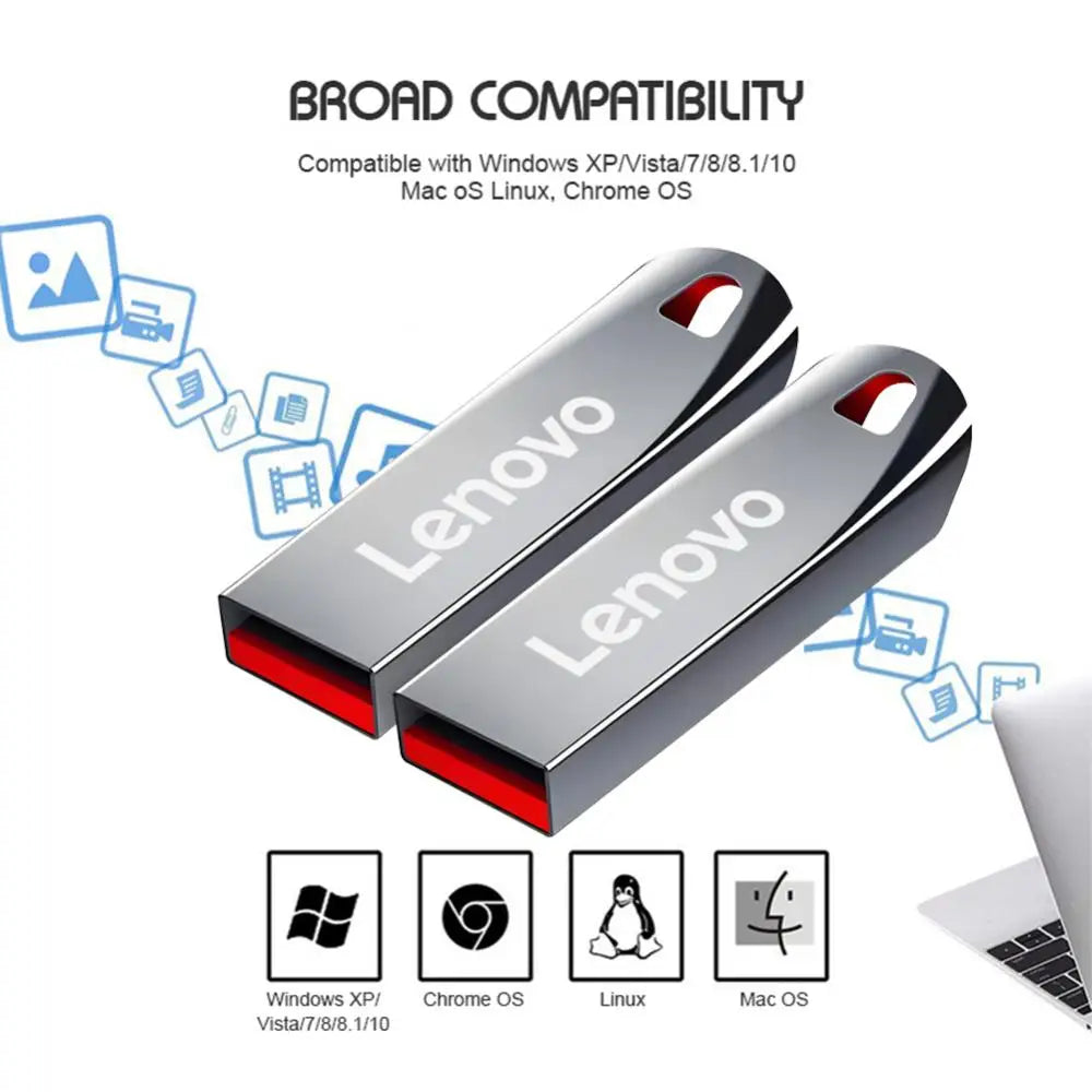 Lenovo Flash Drives 2TB Usb 3.0 High Speed Metal Pendrive 1TB 128GB Stick Portable Drive Waterproof Memoria Storage U Disk