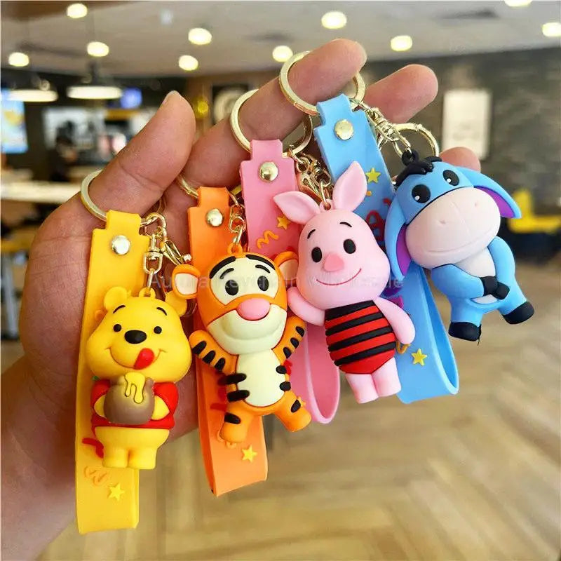 Anime Disney Keychain Cartoon Mickey Mouse Minnie Lilo & Stitch Cute Doll Keyring Ornament Key Chain Car Pendant Kids Gifts