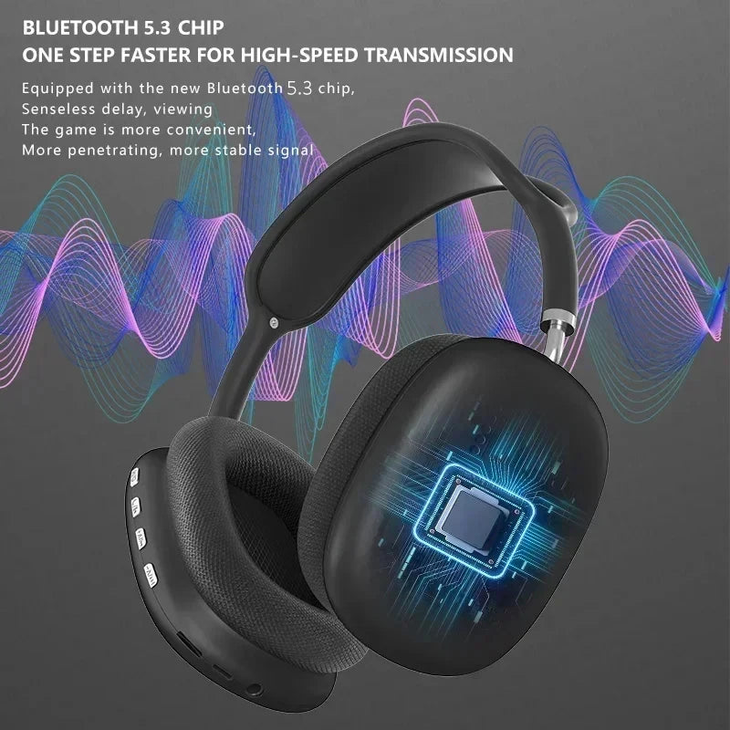 P9 Pro Max Headphone Wireless Bluetooth5.3 Outdoor With Mic Super Noise Cancelling Stereo Sound Earphone Sport Gaming Headphones